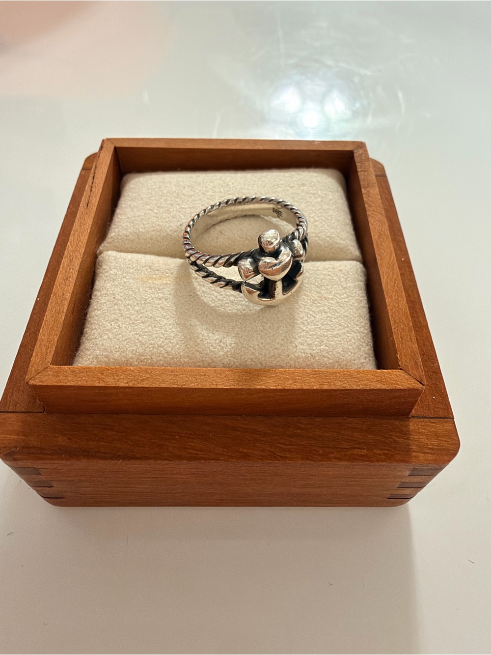 RETIRED James Avery Faith Hope & Love Anchor ring size 6